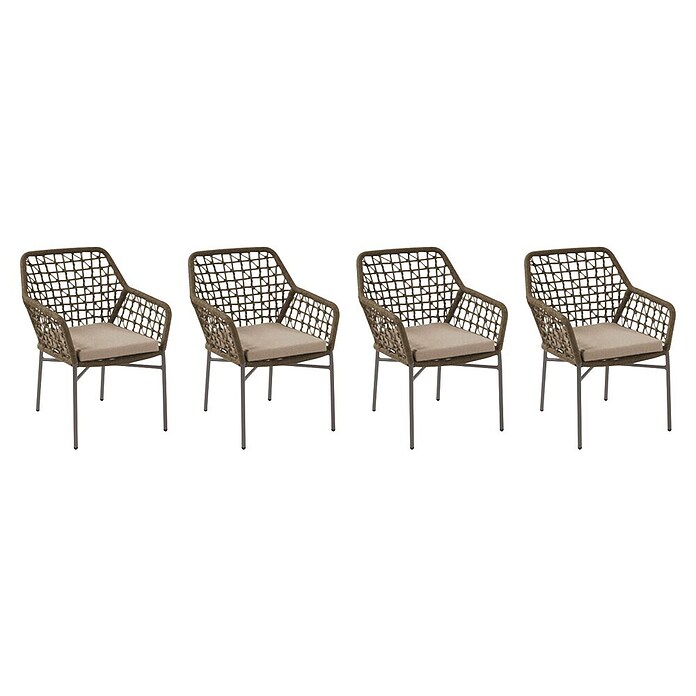 Acamp Stapelsessel Rom (4 Stk., Aluminium, Beige, L x B x H: 57 x 63,5 x 82,5 cm) | BAUHAUS