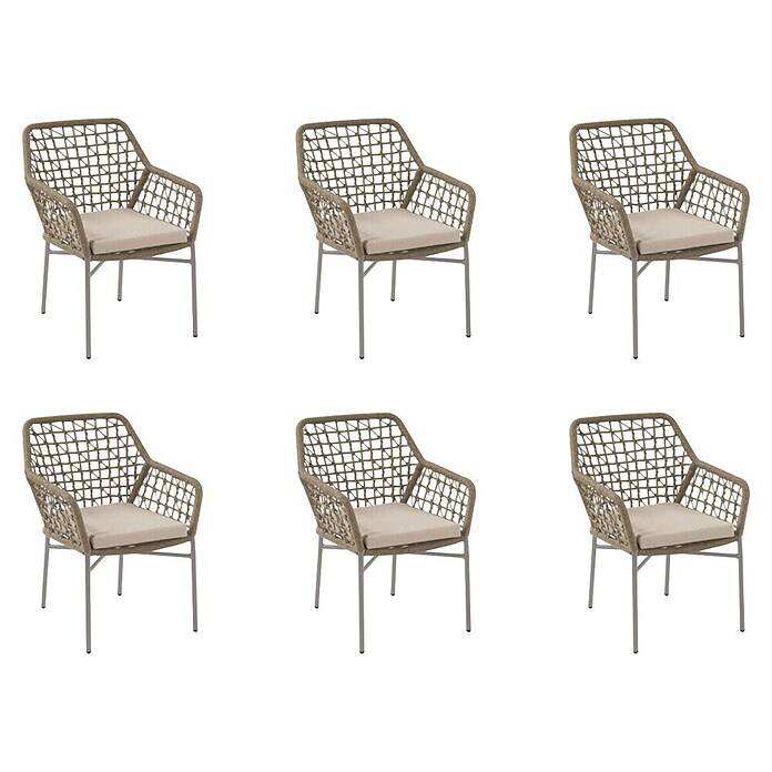 Acamp Stapelsessel Rom (6 Stk., Aluminium, Beige, L x B x H: 57 x 63,5 x 82,5 cm) | BAUHAUS