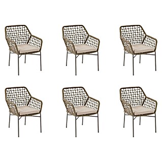 Acamp Stapelsessel Rom (6 Stk., Aluminium, Beige, L x B x H: 57 x 63,5 x 82,5 cm)
