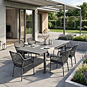 Acamp Gartenmöbel-Set Rom & Chicago (7 -tlg., Aluminium, Anthrazit, Ausziehbarer Tisch) | BAUHAUS