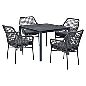 Acamp Gartenmöbel-Set Rom (5 -tlg., Aluminium, Anthrazit, 90 x 90 x 74 cm) | BAUHAUS
