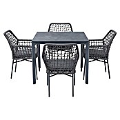 Acamp Gartenmöbel-Set Rom (5 -tlg., Aluminium, Anthrazit, 90 x 90 x 74 cm) | BAUHAUS