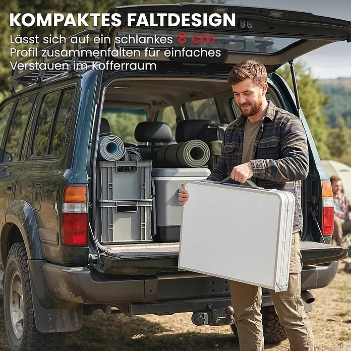 Outsunny Campingtisch - L x B x H: 120 x 47 x 70 cm, Aluminiumlegierung, Oxford, MDF, Silber, Klappbar