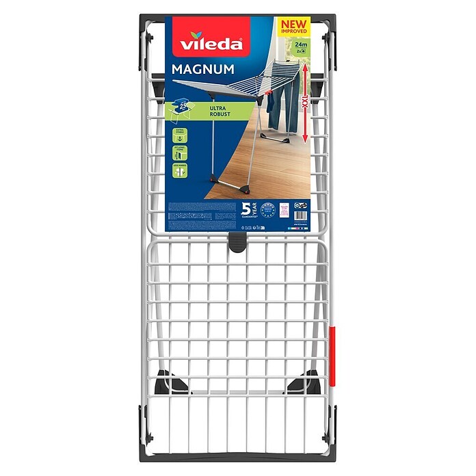 Vileda Tendedero con alas Magnum (Longitud cuerda de tender: 24 m, Blanco) | BAUHAUS