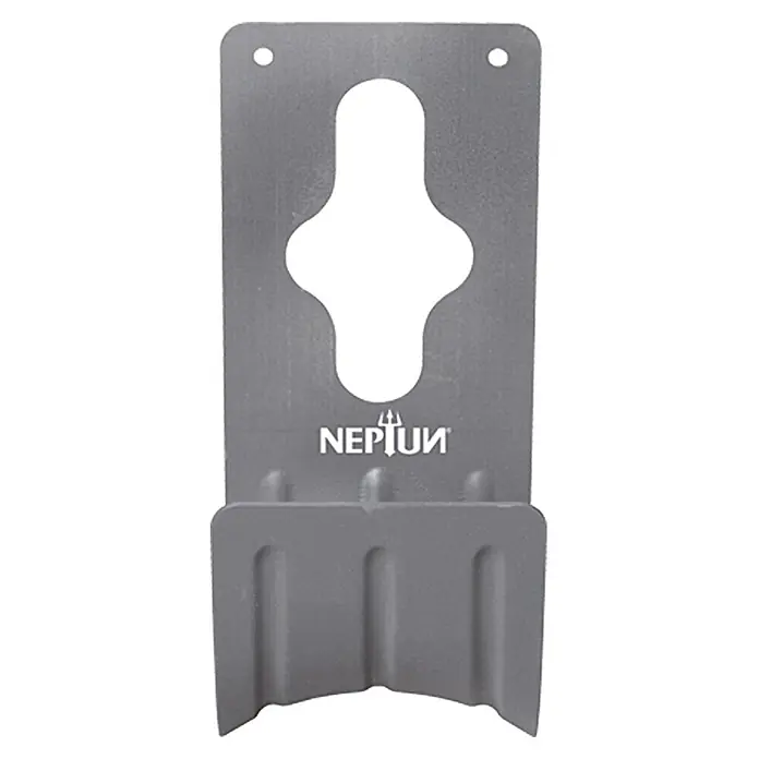 Neptun Wand-Schlauchhalterung - Metall, Geeignet für: Handelsübliche Wasserhähne - Graue Neptune Schlauchhalterung zur Wandmontage, ideal für die Gartenbewässerung und Schlauchaufbewahrung.