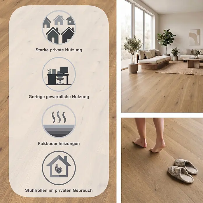 Egger Laminat NatureSense - Wildeiche Natur, Landhausdiele, 1.292 x 193 x 7 mm - Natürlicher Holzboden, ideal für starke private und leichte gewerbliche Nutzung, geeignet für Fußbodenheizung und Stuhlrollen im Eigenheim.