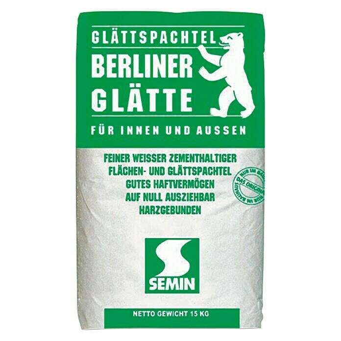 Berliner Glätte Flächen- & Glättspachtel Berliner Glätte (15 kg, Imprägniert)