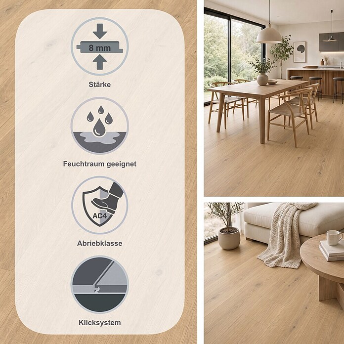 Egger Laminat NatureSense Aqua (Victoria Eiche natur, Landhausdiele, 1 292 x 246 x 8 mm) | BAUHAUS