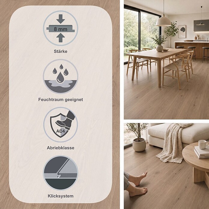 Egger Laminat NatureSense Aqua (Victoria Eiche braun, Landhausdiele, 1 292 x 246 x 8 mm) | BAUHAUS