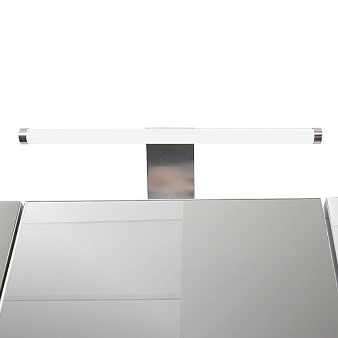 Schildmeyer Armario con espejo LED (An x Al: 70 x 75 cm, Con iluminación, Tablero de aglomerado, Blanco)