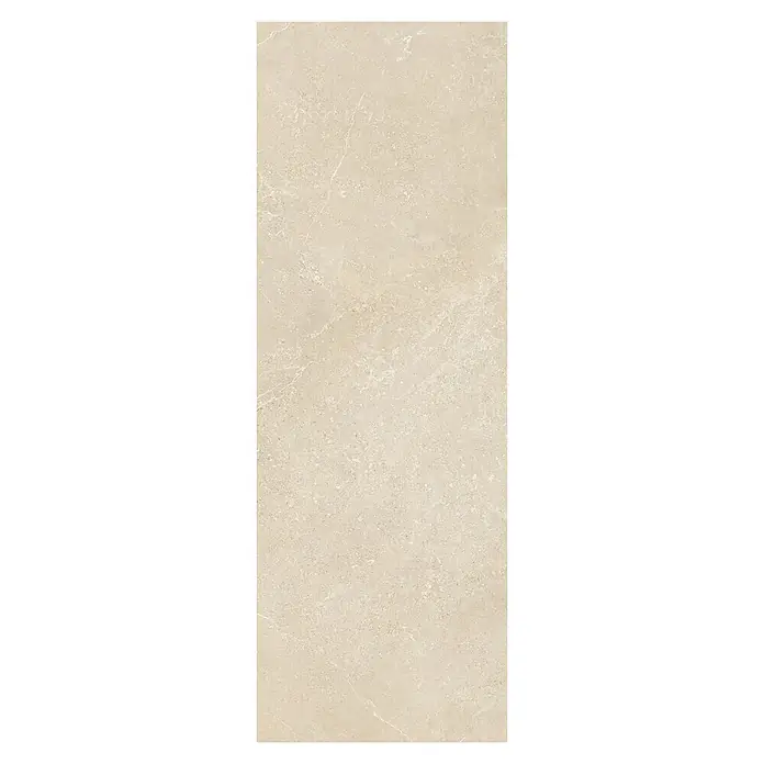 Wandpaneel - 260 x 90 cm, Sardinien, Stone Polymer Composite (SPC) - Rechteckige hellbeige Fliese in Marmoroptik mit subtiler Maserung, ideal für Boden oder Wände.
