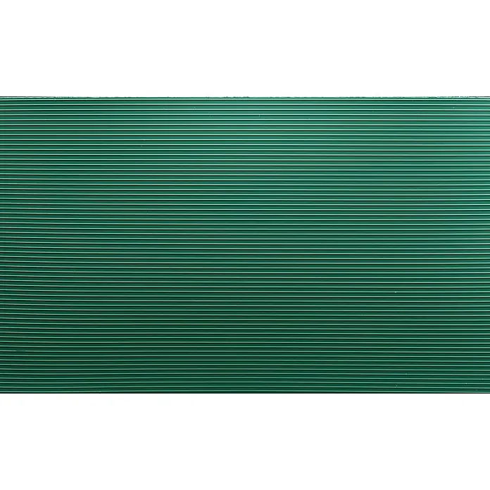 Deutsche Zauntechnik Sichtschutzstreifen Polyrelief - 2,53 m x 191 mm, Moosgrün, 10 Stk. - Grüne gerippte Oberfläche mit horizontalen Linien.