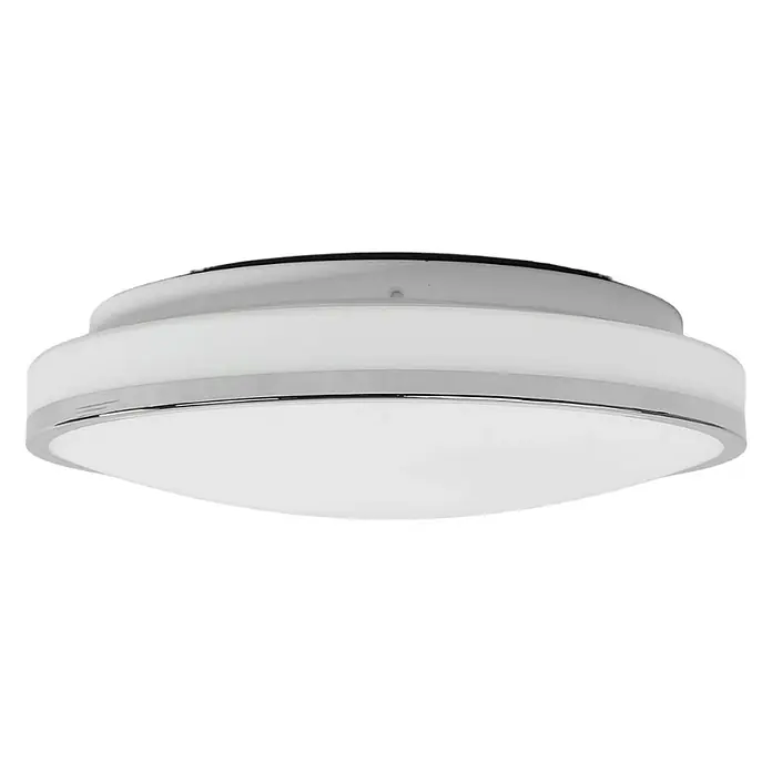 Lindby Deckenleuchte Lyss - weiß / opal - Weiße Deckenleuchte mit Chromrand.