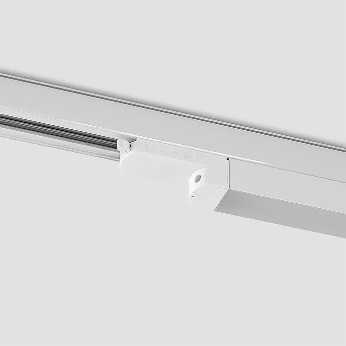 Arcchio LED-Spannseilsystem Harlow - weiß / opal, Neutralweiß - Weißer POWERGEAR Stromschienenadapter, der eine lineare Leuchte mit der Schiene verbindet.
