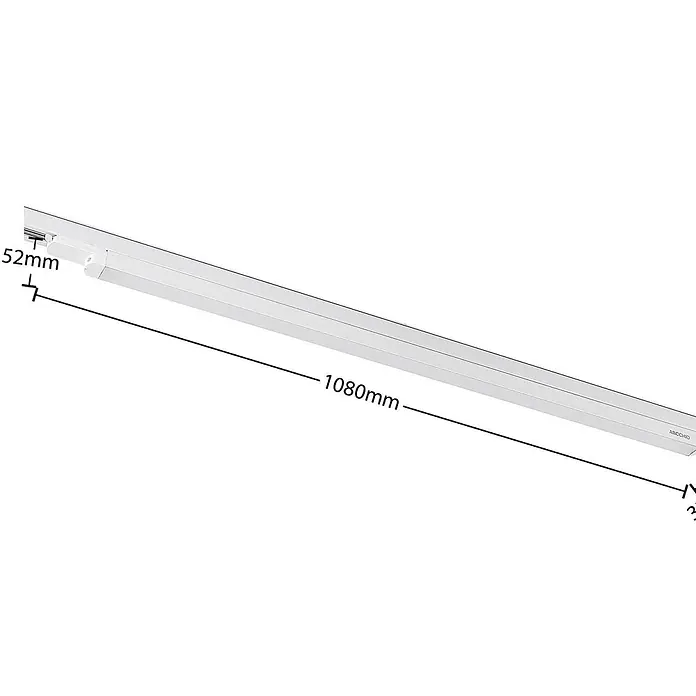 Arcchio LED-Spannseilsystem Harlow - weiß / opal, Neutralweiß - Weißes lineares LED-Leuchtenprofil, 1080mm lang und 52mm hoch, mit Schienenbefestigung.