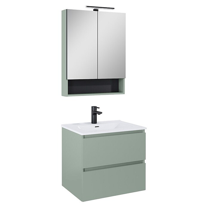 Riva Yasumi LED-Spiegelschrank Yasumi/Lynn (B x H: 60 x 76,8 cm, Sage, Spanplatte) | BAUHAUS