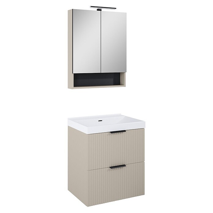 Riva Yasumi Waschtischunterschrank (B x T x H: 60 x 45,2 x 63,5 cm, Fume, Matt) | BAUHAUS