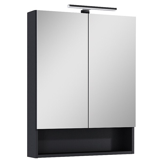 Riva Yasumi LED-Spiegelschrank Yasumi/Lynn (B x H: 60 x 76,8 cm, Schwarz, Spanplatte) | BAUHAUS