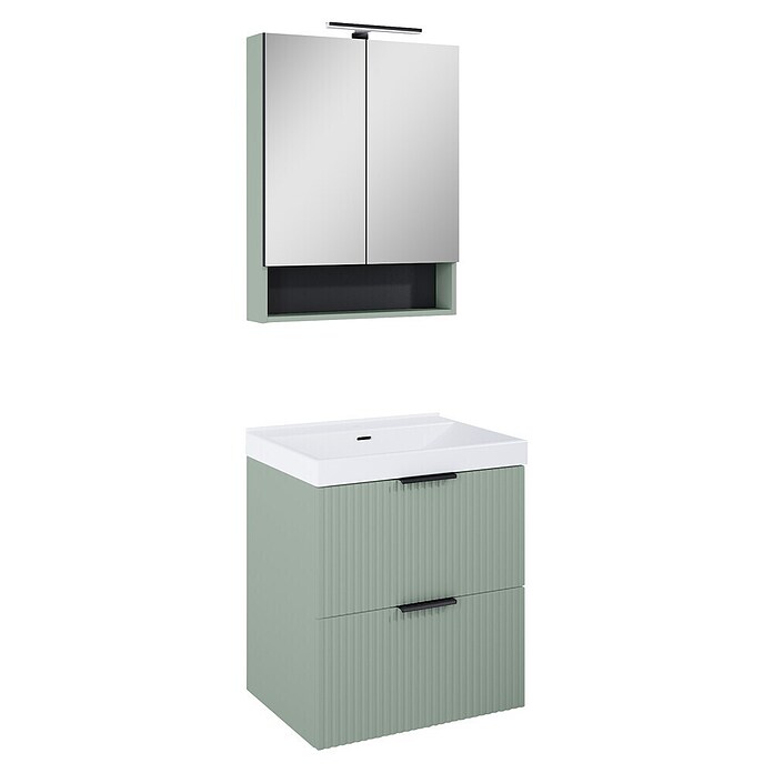 Riva Yasumi LED-Spiegelschrank Yasumi/Lynn (B x H: 60 x 76,8 cm, Sage, Spanplatte) | BAUHAUS