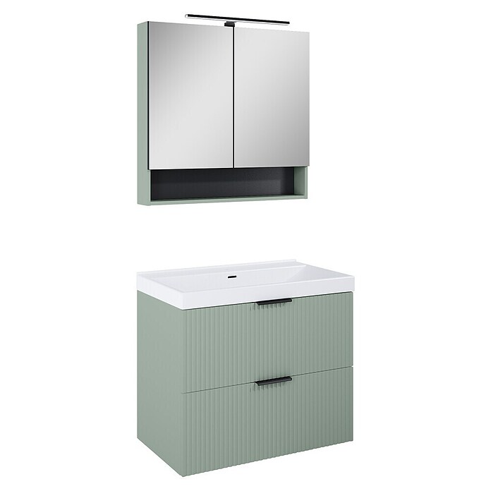 Riva Yasumi Waschtischunterschrank (B x T x H: 80 x 45,2 x 63,5 cm, Sage, Matt) | BAUHAUS