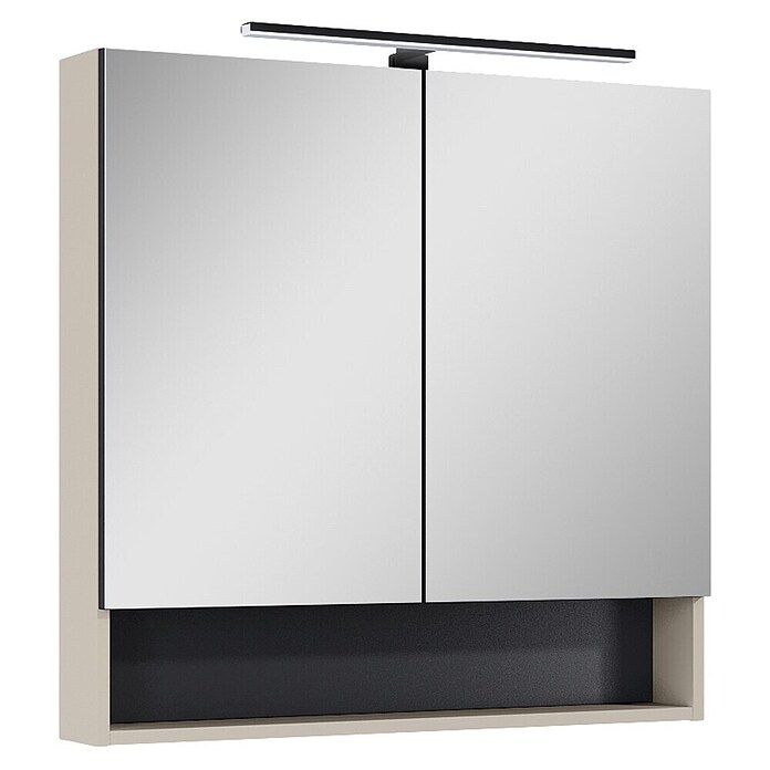 Riva Yasumi LED-Spiegelschrank Yasumi/Lynn (B x H: 80 x 76,8 cm, Fume, Spanplatte) | BAUHAUS