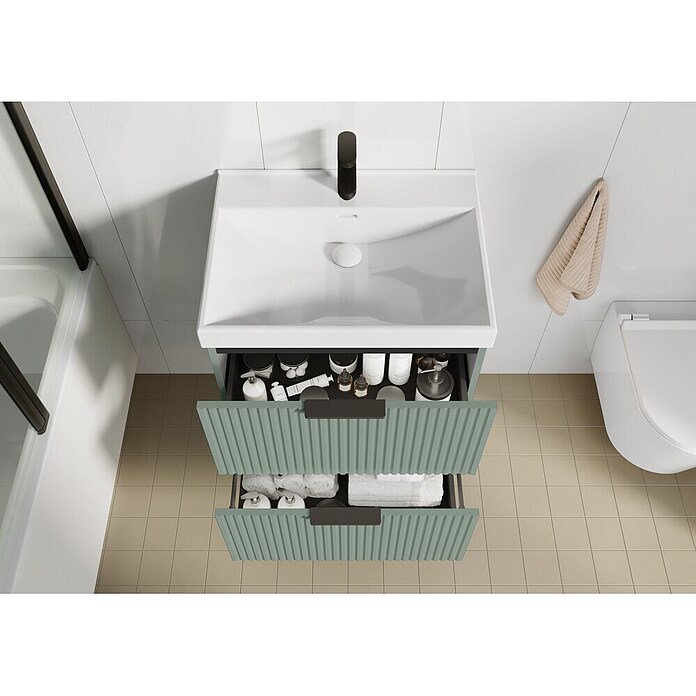 Riva Yasumi LED-Spiegelschrank Yasumi/Lynn (B x H: 60 x 76,8 cm, Sage, Spanplatte) | BAUHAUS