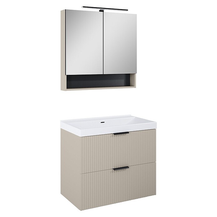 Riva Yasumi Waschtischunterschrank (B x T x H: 80 x 45,2 x 63,5 cm, Fume, Matt) | BAUHAUS