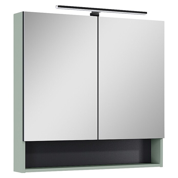 Riva Yasumi LED-Spiegelschrank Yasumi/Lynn (B x H: 80 x 76,8 cm, Sage, Spanplatte) | BAUHAUS