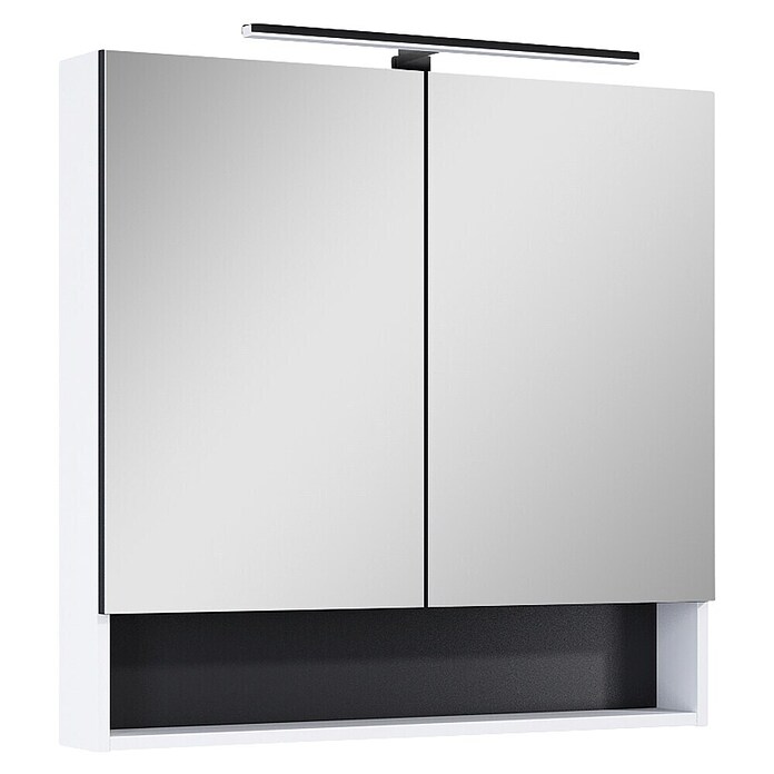 Riva Yasumi LED-Spiegelschrank Yasumi/Lynn (B x H: 80 x 76,8 cm, Weiß, Spanplatte) | BAUHAUS