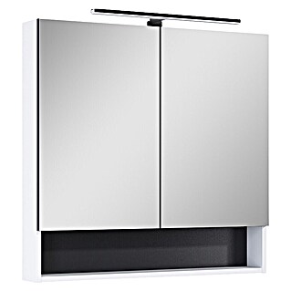 Riva Yasumi LED-Spiegelschrank Yasumi/Lynn (B x H: 80 x 76,8 cm, Weiß, Spanplatte)