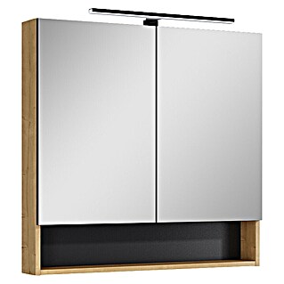 Riva Yasumi LED-Spiegelschrank Yasumi/Lynn (B x H: 80 x 76,8 cm, Hamilton Eiche, Spanplatte)