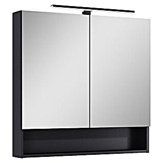 Riva Yasumi LED-Spiegelschrank Yasumi/Lynn (B x H: 80 x 76,8 cm, Schwarz, Spanplatte)