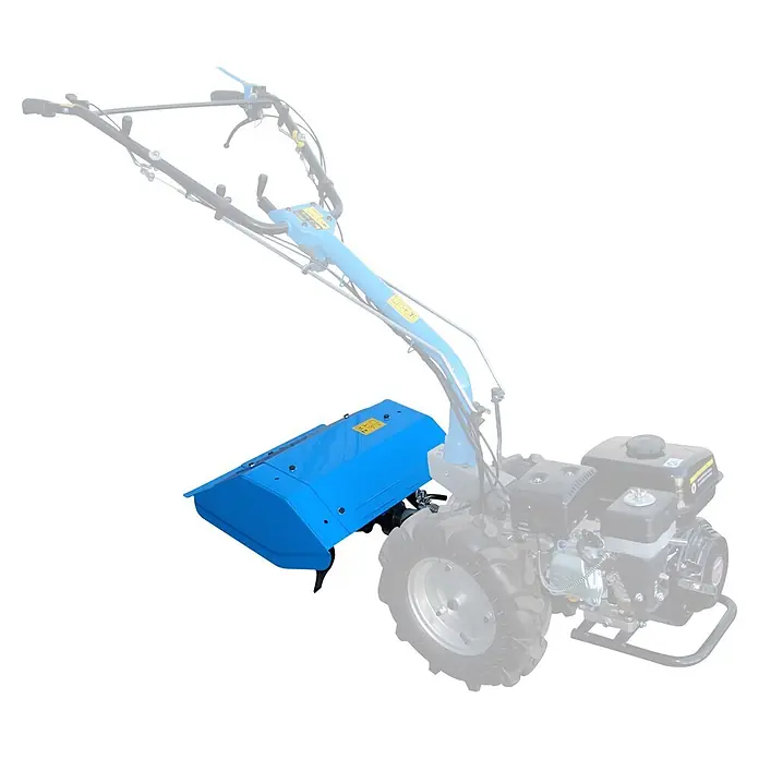 Güde Motor-Hacke - Passend für Güde Motoreinachser GME 6.5V, Arbeitsbreite: 455 mm - 575 mm - Blauer Metall-Fräsenanbau für einen Einachsschlepper.