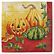 HERBSTSERVIETTE 3 KÜRBISSE33X33cm, BUNT, 3-LAGIG