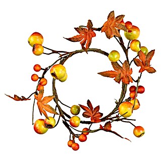 Geroma Dekokranz Kunststoff Beerenkranz (Farbe: Gelb, Orange, Rot, Braun, L x B x H: 23 x 23 x 5 cm)