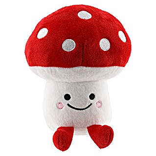 Geroma Dekofigur Plüsch Pilz (Farbe: Weiß, Rot, Länge: 15 cm)