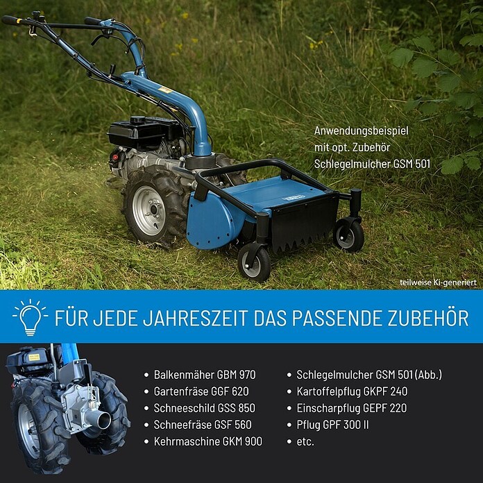 Güde Motoreinachser GME 6.5V (Leistung: 4,8 kW, 4-Takt) | BAUHAUS