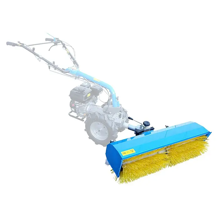 Güde Kehrmaschine - Passend für Güde Motoreinachser GME 6.5V, Breite Bürste: 900 mm - Blauer und gelber Kehrbesen-Anbau für Einachsschlepper.