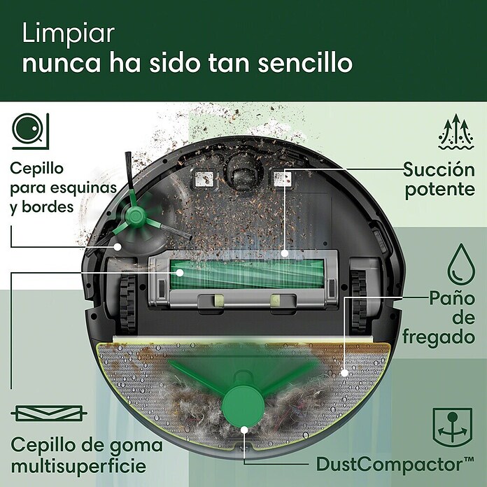iRobot Robot aspirador con mopa Roomba 205 Combo (Capacidad del robot: 1.820 ml) | BAUHAUS