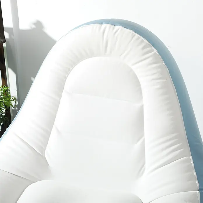 Outsunny Loungemöbel-Set Aufblasbarer Sessel - 2 -tlg., Kunststoff, Weiß, Blau - Weiß-blaue, weiche, aufblasbare Sitzgelegenheit für bequemes Sitzen.
