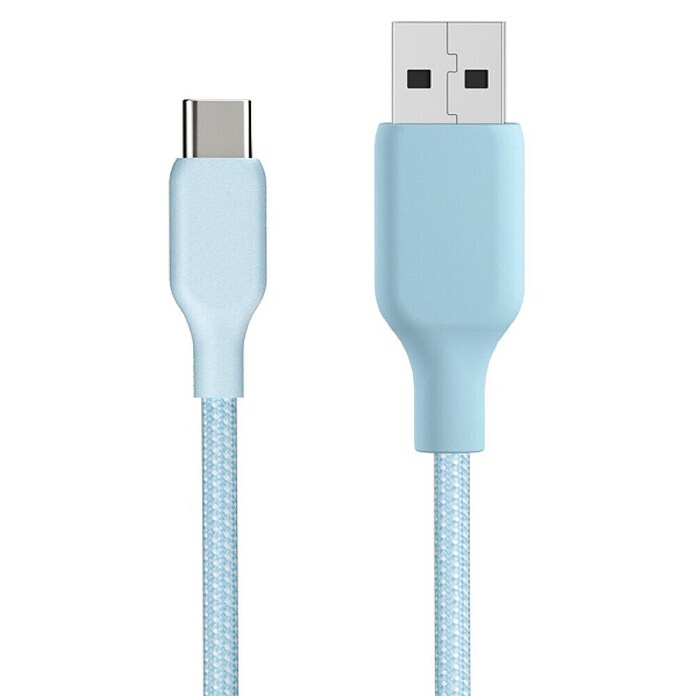 USB kabel  (Svetlo modra, 1 m, USB A vtič, USB C vtič) | 3377 - Telefonzubehör | CBIC - Telefon | CBI - Audio/Video/Antenne/Sat | CB - Elektroinstallation | C - Elektro | BAUHAUS