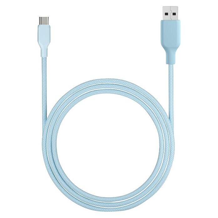 USB kabel  (Svetlo modra, 1 m, USB A vtič, USB C vtič) | 3377 - Telefonzubehör | CBIC - Telefon | CBI - Audio/Video/Antenne/Sat | CB - Elektroinstallation | C - Elektro | BAUHAUS