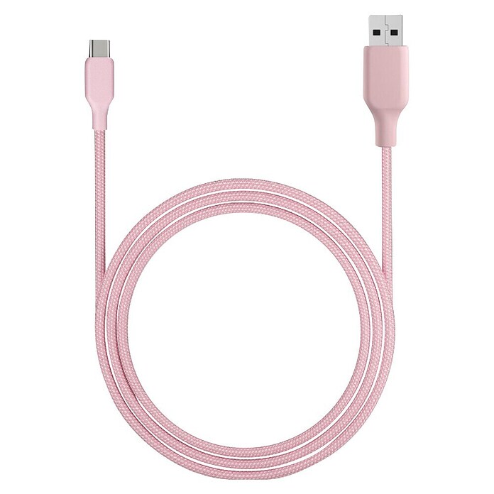 USB kabel  (Roza, 1 m, USB A vtič, USB C vtič) | 3377 - Telefonzubehör | CBIC - Telefon | CBI - Audio/Video/Antenne/Sat | CB - Elektroinstallation | C - Elektro | BAUHAUS