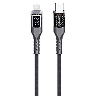 USB kabel (Priključek USB C, priključek Lightning, Črna, 1 m)
