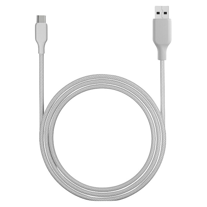 USB kabel  (Srebrna, 1 m, USB A vtič, USB C vtič) | 3377 - Telefonzubehör | CBIC - Telefon | CBI - Audio/Video/Antenne/Sat | CB - Elektroinstallation | C - Elektro | BAUHAUS