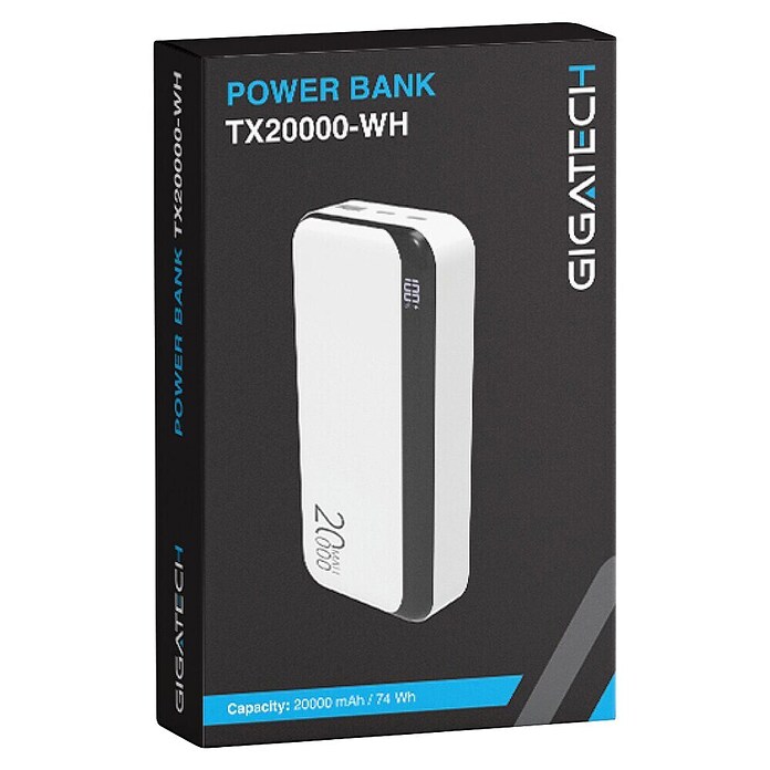 Prenosna baterija  (20.000 mAh, Bela) | 3465 - sonstige Elektronikprodukte | CBMC - Elektronikartikel | CBM - Elektroartikel | CB - Elektroinstallation | C - Elektro | BAUHAUS