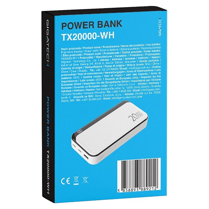 Prenosna baterija  (20.000 mAh, Bela) | 3465 - sonstige Elektronikprodukte | CBMC - Elektronikartikel | CBM - Elektroartikel | CB - Elektroinstallation | C - Elektro | BAUHAUS