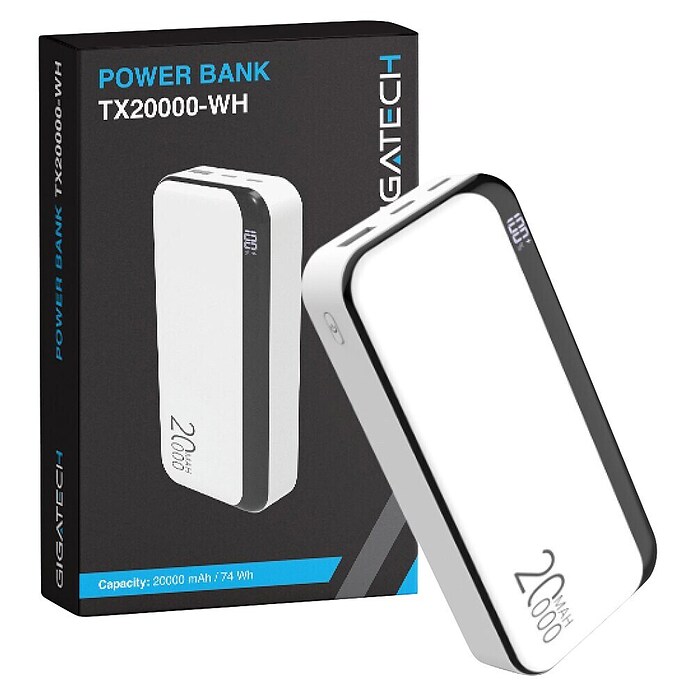 Prenosna baterija  (20.000 mAh, Bela) | 3465 - sonstige Elektronikprodukte | CBMC - Elektronikartikel | CBM - Elektroartikel | CB - Elektroinstallation | C - Elektro | BAUHAUS