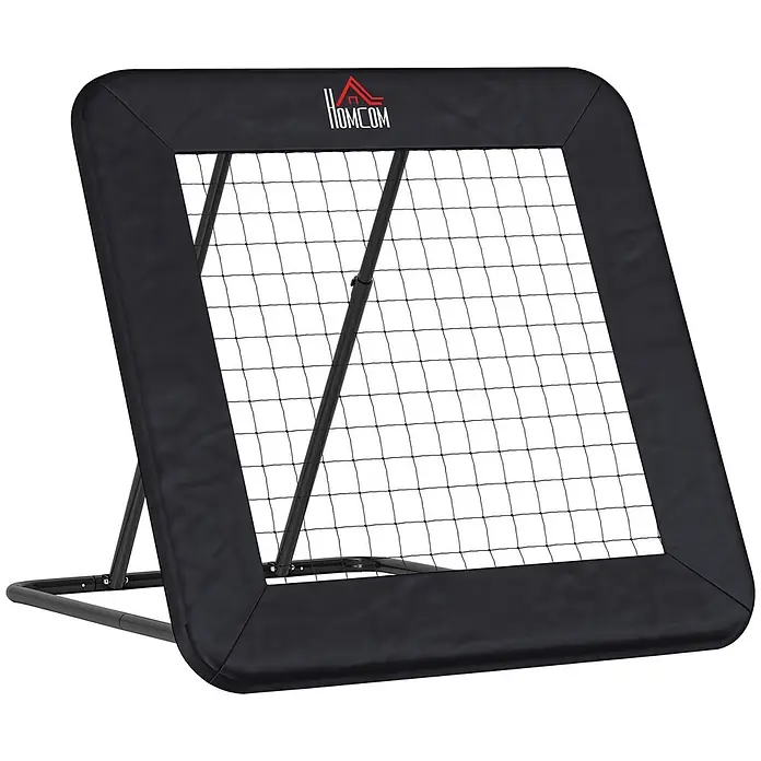 Homcom Sportnetz Rebounder - Metall, Schwarz - Schwarzes Sport-Rebounder-Netz mit stabilem Metallrahmen für Balltraining.