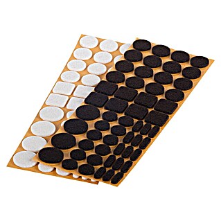 Fix-o-moll Filzgleiter Set (Kleben, 110 -tlg., Weiß/Braun)